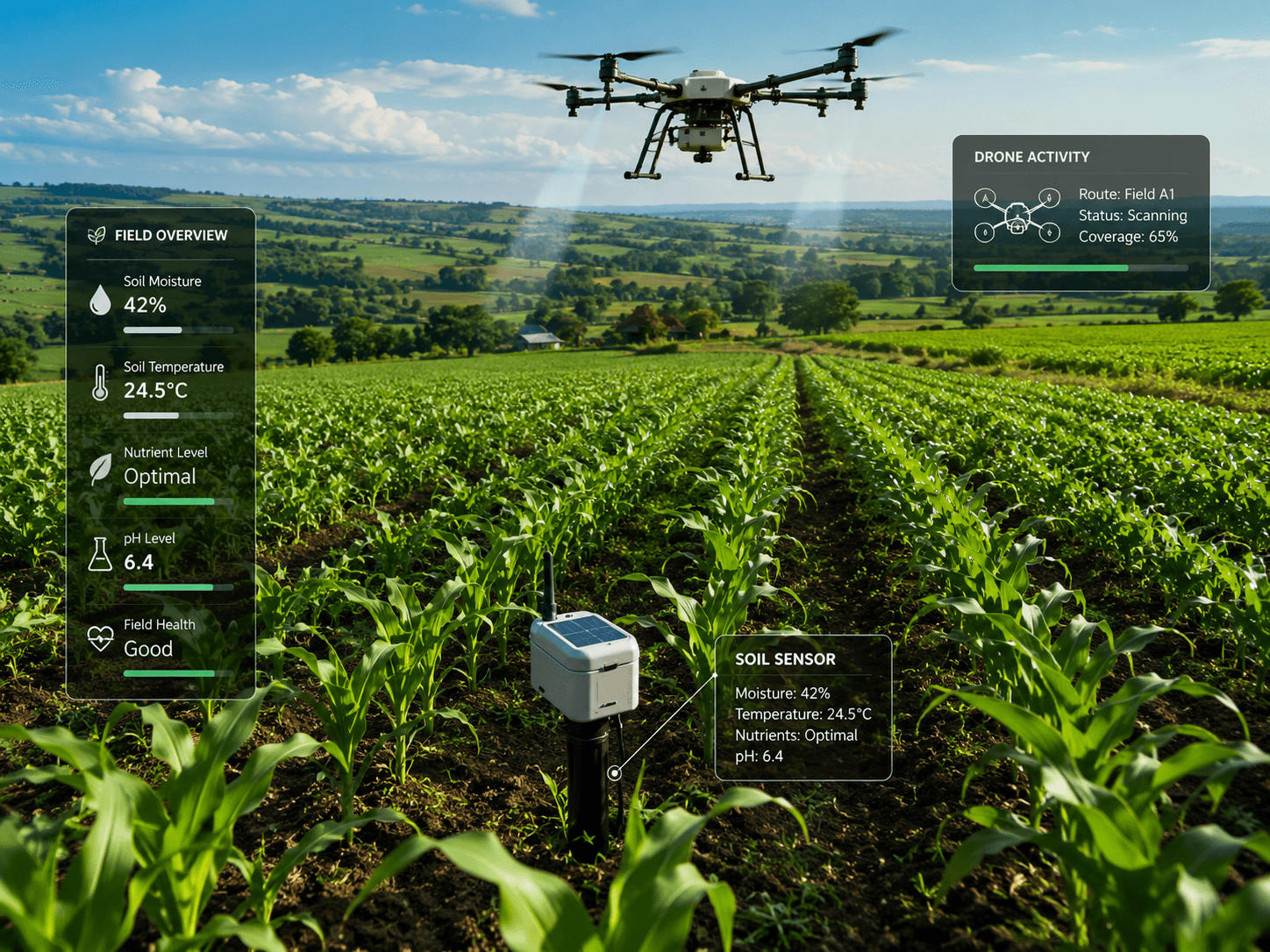Smart agriculture with IoT sensors and drones on African farmland